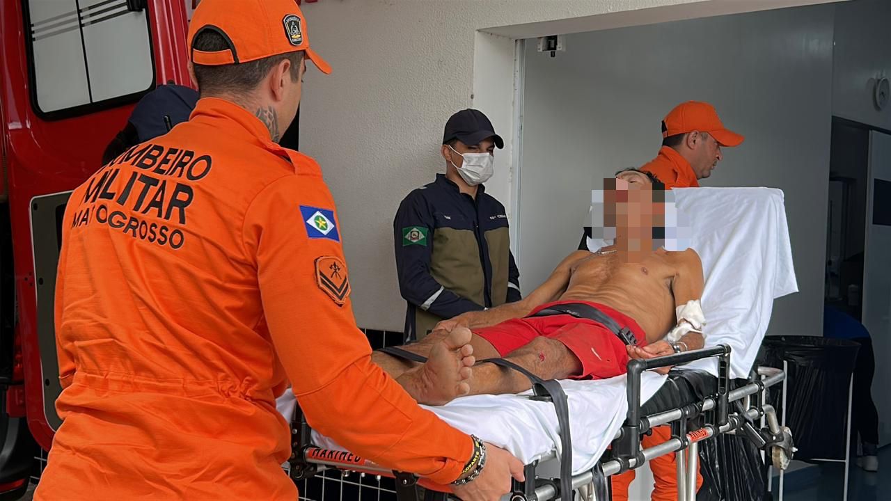 Homem é agredido em bar e recebe atendimento dos bombeiros no bairro Morada do Bosque