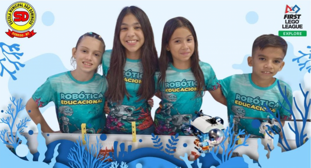 Alunos de Sorriso representam o Centro-Oeste na etapa nacional da First Lego League Explore com projeto sobre poluição nos oceanos
