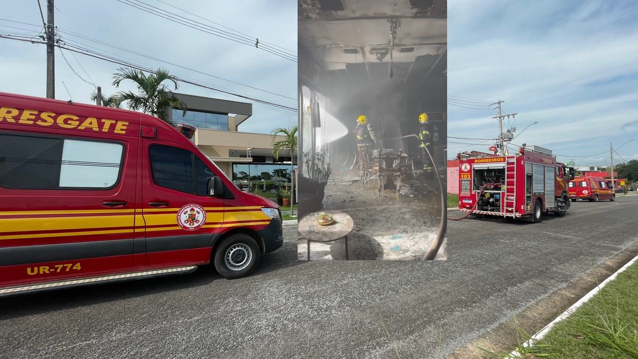 Incêndio atinge área gourmet de residência no bairro Copenhagen, em Sorriso