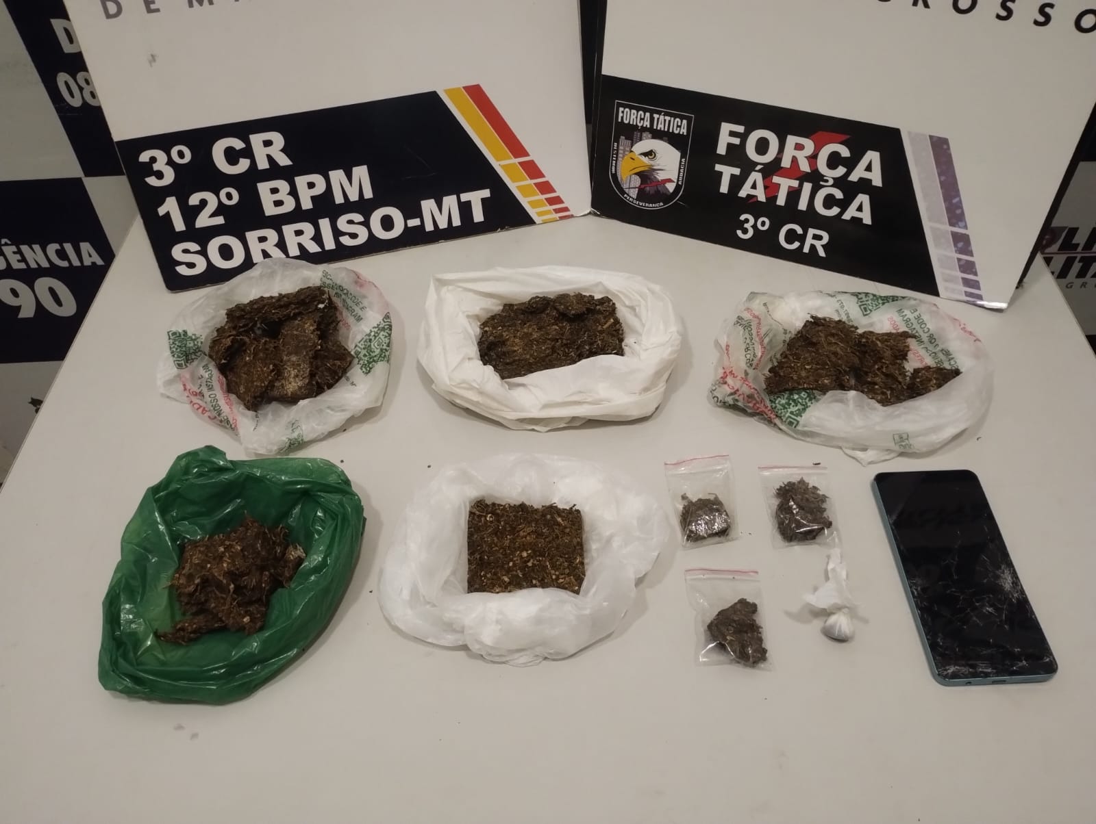 Operação Tolerância Zero resulta em prisão por tráfico e apreensão de 620g de maconha em Sorriso
