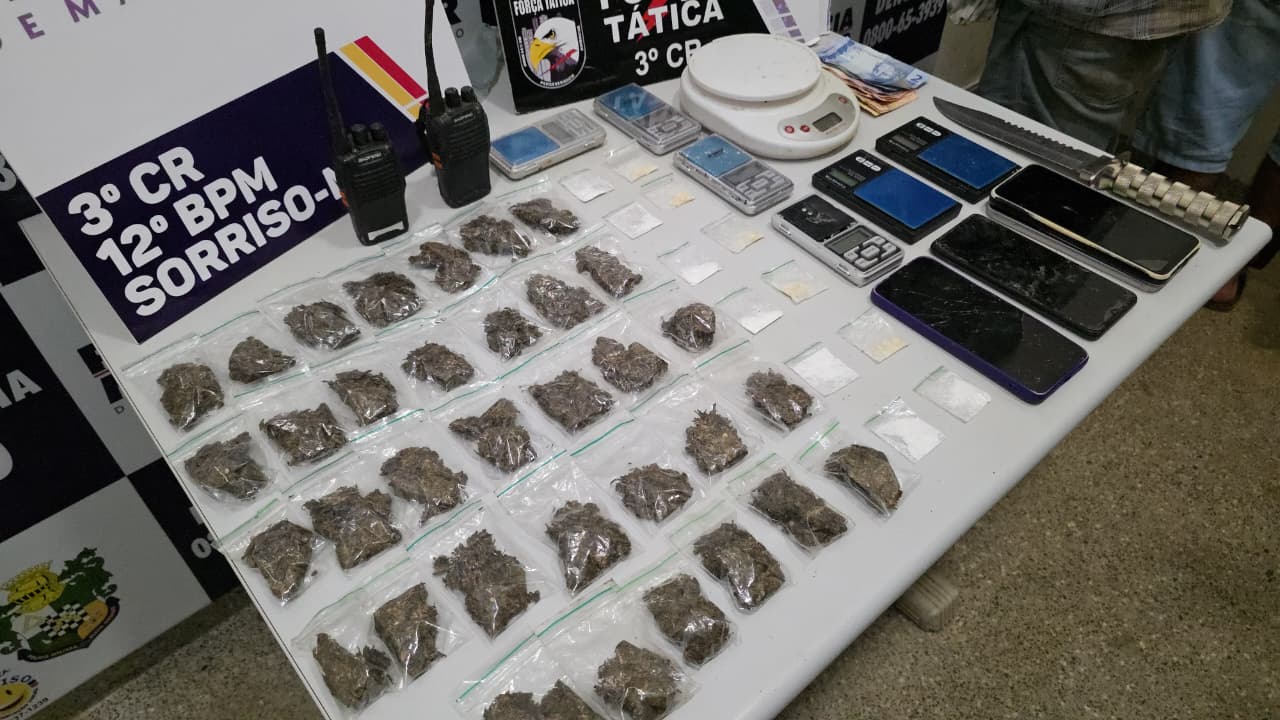 Três homens são presos pela Força Tática por tráfico de drogas