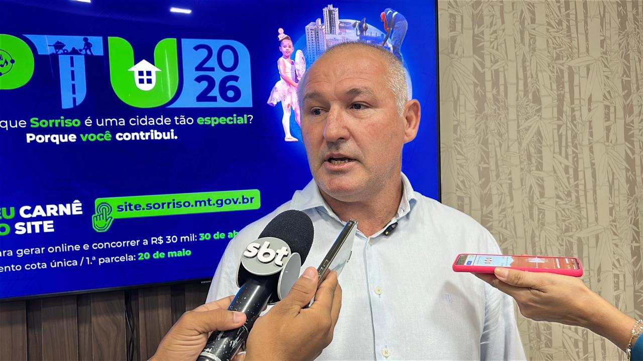 Sorriso: Prefeitura lança IPTU 2026 com reajuste de 3,9% e expectativa de arrecadar R$ 58,3 milhões