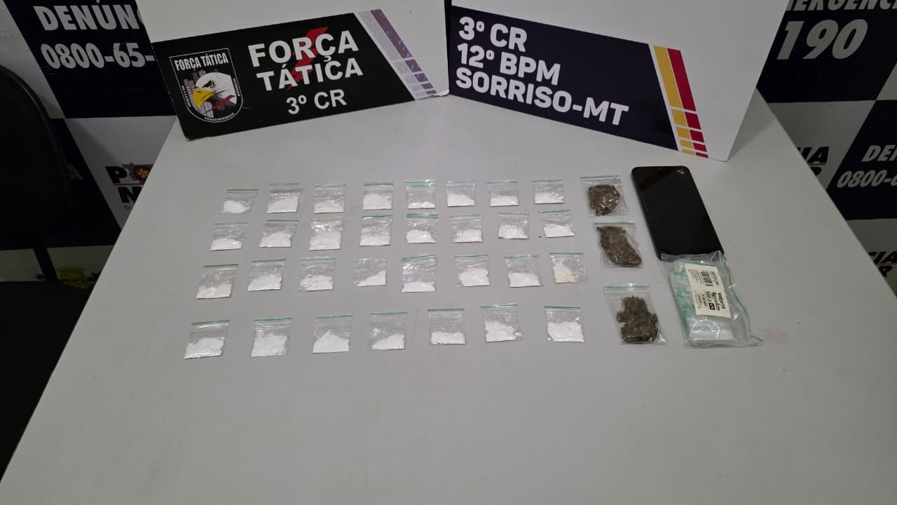 Jovem de 19 anos é preso pela Força Tática por tráfico de drogas