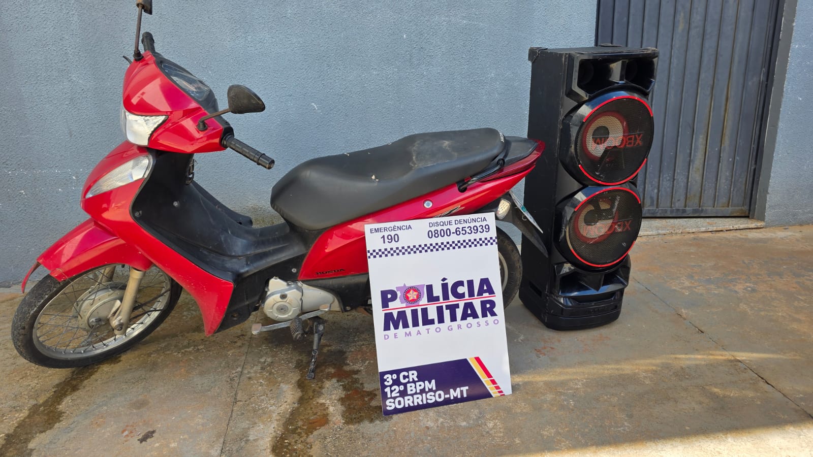 Suspeito é detido após furto a residência; moto é recuperada e objetos apreendidos em Sorriso