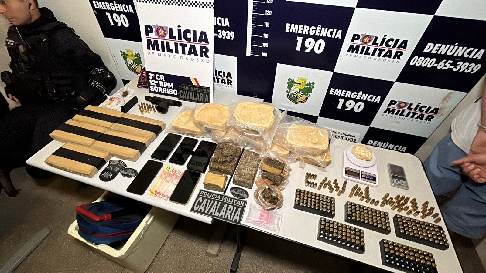 Operação Lanceiro conduz oito pessoas à delegacia e apreende drogas, arma e munições em Sorriso