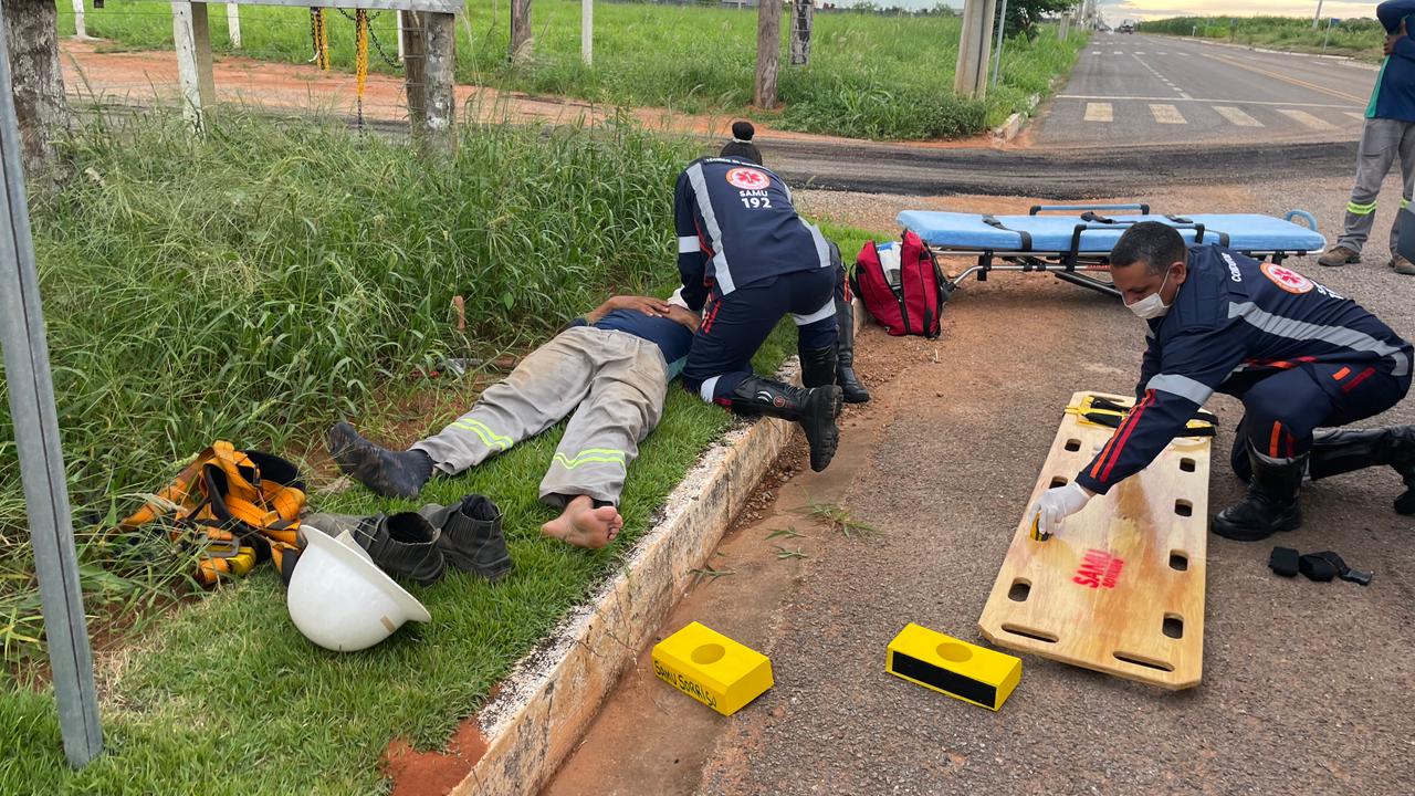 Jovem sofre queda de 3 metros durante trabalho em Sorriso após rompimento de cinto de segurança