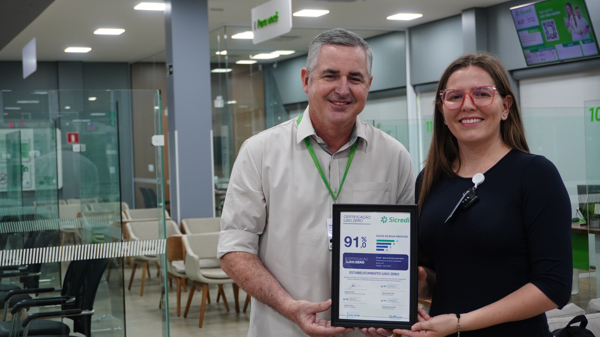 Agência do Sicredi Celeiro MT/RR é a primeira instituição financeira do país a receber Certificação Lixo Zero