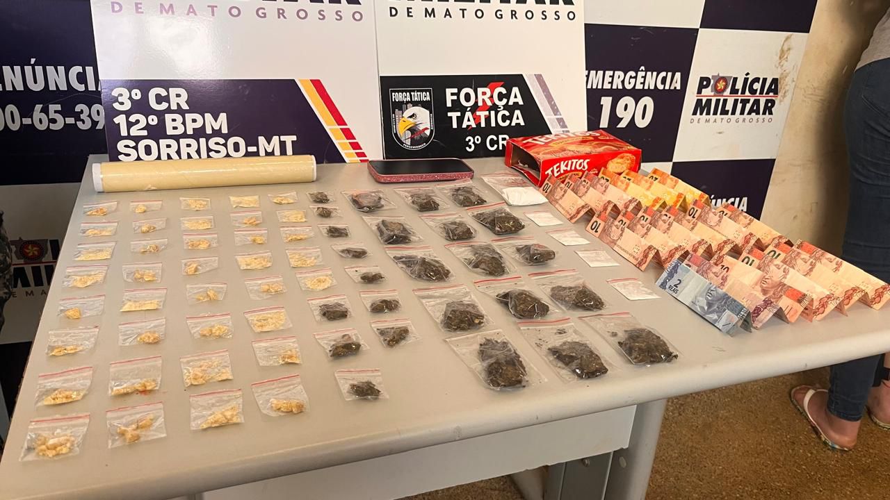 Mulher é presa por tráfico de drogas após tentativa de fuga e descarte de entorpecentes em Sorriso