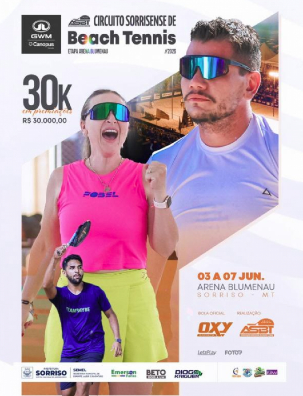 Circuito Sorrisense de Beach Tennis movimenta Arena Blumenau