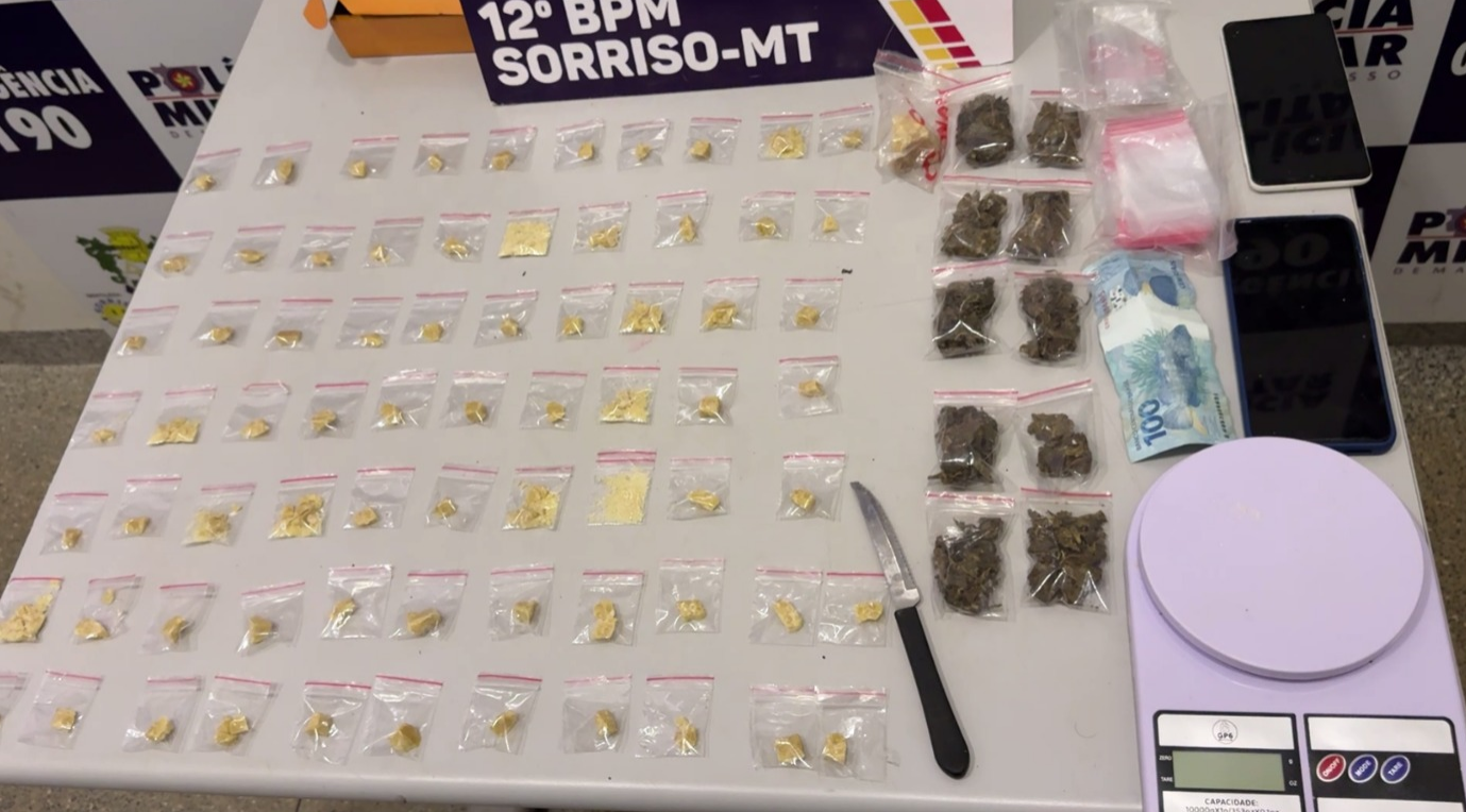 Polícia Militar prende primos que vendiam entorpecentes no bairro Carolina em Sorriso