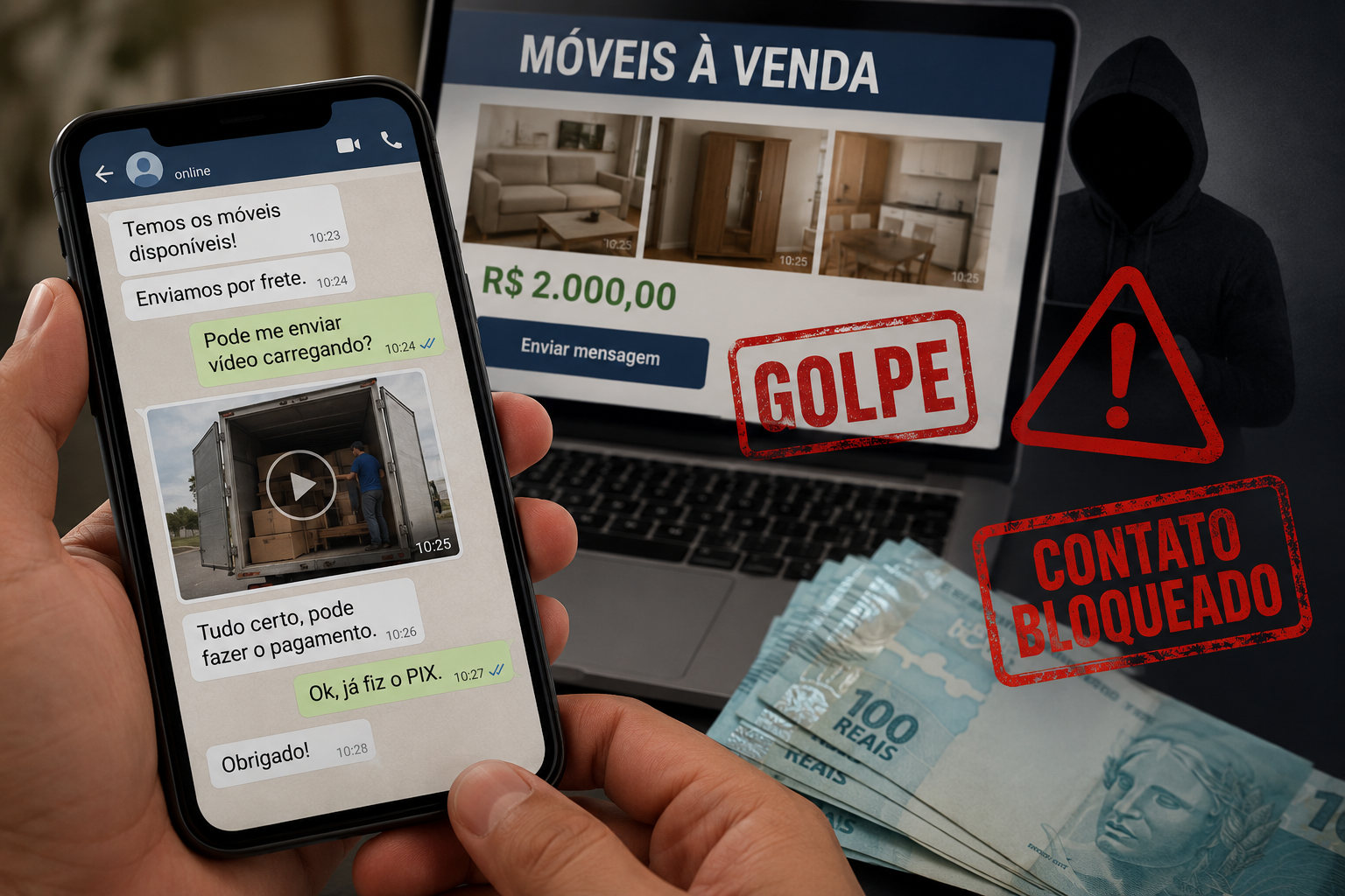Morador de Sorriso perde R$ 2 mil após golpe em compra de móveis anunciados no Facebook