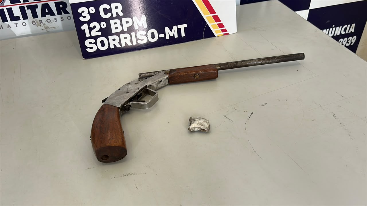 Abordagem da PM termina com apreensão de espingarda calibre 36